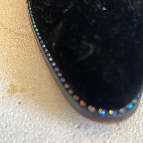 Black velvet Apastrophe pumps with chuncky heels sz 8.5 - Picture 7 of 7